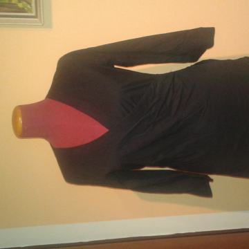 Ženska bluza, tunika, preklopna, crna, veličina 40