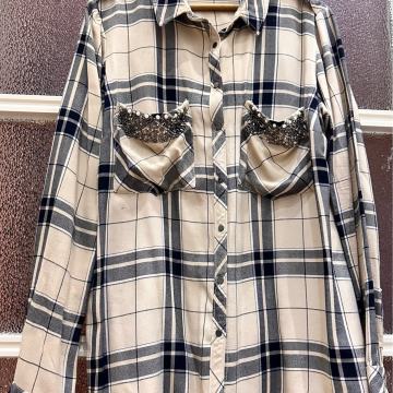 Ženska košulja drap/crna