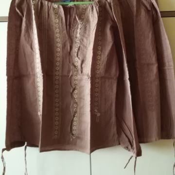 Ženska smeđa tunika sa vezom Bluza Novo više komada