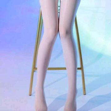 Samostoječe čarape bijele sa sjajem, veličina L/XL