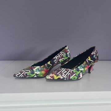 ASOS Sensation Graffiti Kitten Heel Shoes