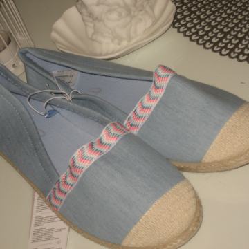 PLAVE ESPADRILE  - CIPELE BR. 37  NOVO