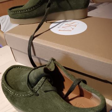 Cipele od brušene kože, zelene, 37