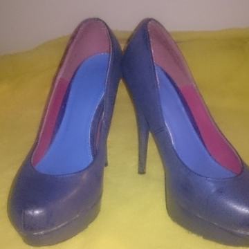 ŽENSKE CIPELE 39 TAMNOPLAVE PLATFORMA ŠTIKLE STILETTO PETA