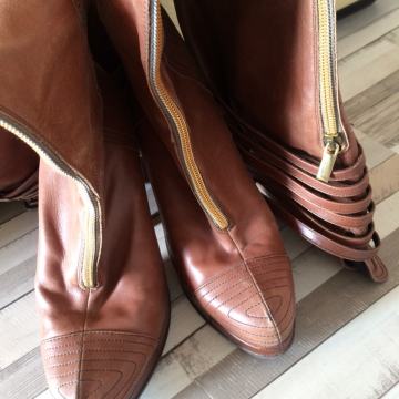 Čizme kožne smeđe