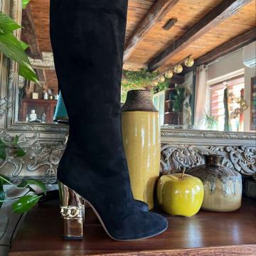 Dizajnerske čizme Casadei crne brušene kože Originalna cijena-1.109 €