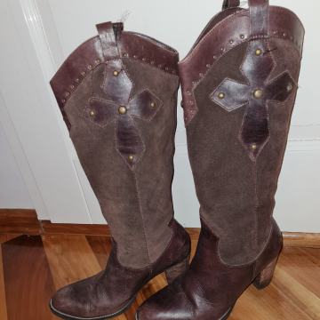 Kožne čizme smeđe