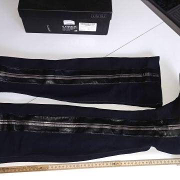 LORIBLU ženske čisto crne elastične čizmice, br. 39 visina preko kolje