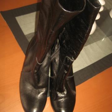 CRNE ČIZME VEL. 36 PRAVA KOŽA