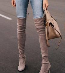 SIVE ČIZMICE BR.37 PREKO KOLJENA