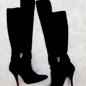 Visoke crne kožne čizme 37 PLAYBOY