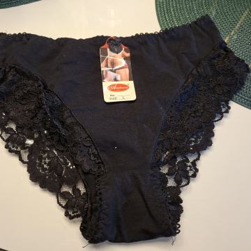 CRNE PAMUK - ČIPKA GAĆICE VEL. L - NOVO