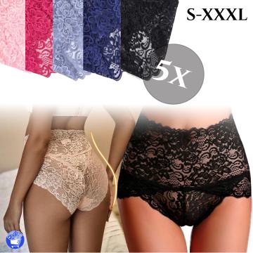 Set 5× Čipkastih Gaćica - Visoki Struk