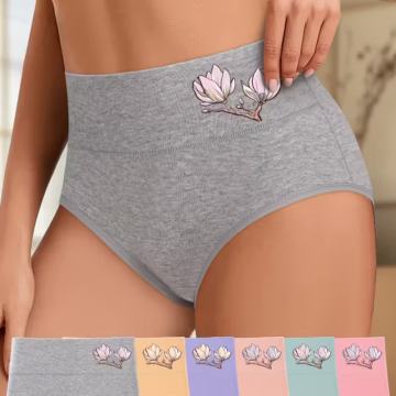 Ženske gaćice od 6 komada - jednobojni cvjetni dizajn