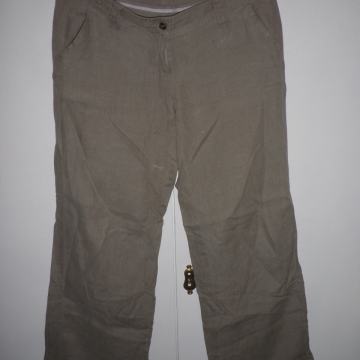 BENETTON - ŽENSKE ŠIROKE LANENE HLAČE 38 M