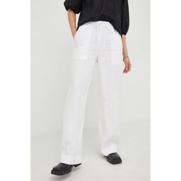 BIJELE LANENE HLAČE VEL. 38