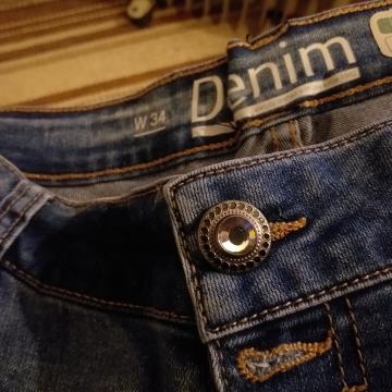 HLAČE TRAPERICE JEANS PLAVI DENIM W34 SKINNY