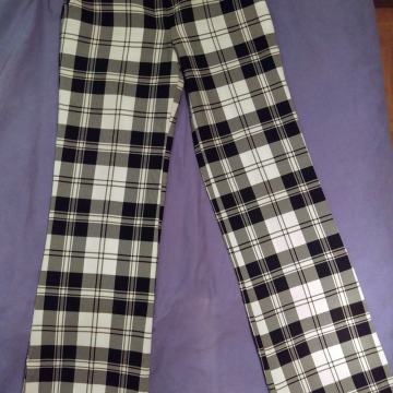 Karirane vintage duge hlače