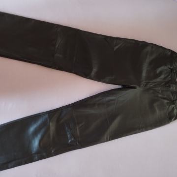 Kožne hlače tamno smeđe - prava koža