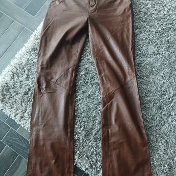 MANGO kozne hlace zvono konjak 36/38