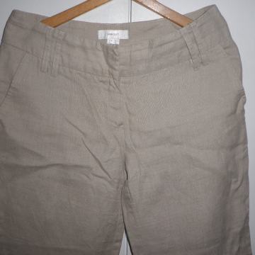 MANGO - ŽENSKE ŠIROKE LANENE HLAČE 34 XS