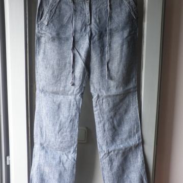 NAF NAF - ŽENSKE ŠIROKE LANENE HLAČE 36 / 38 S