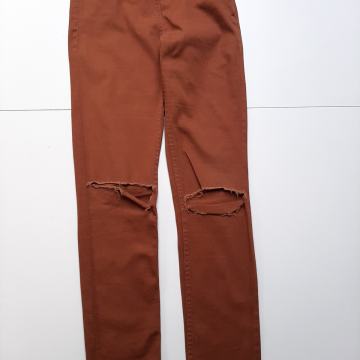 Smeđe uske skinny hlače HM 34