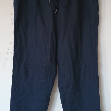 Tamnoplave hlače 100% lan