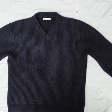 Zara ženski vuneni/laneni pulover L tamno plavi