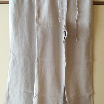 Ženske hlače bež 100% lan Novo 2 veličine