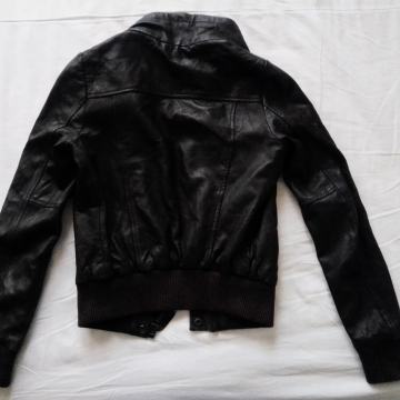 2+1 gratis!Kvalitetna "Zara" tamnosmeđa jakna od prave kože, vel.36/38