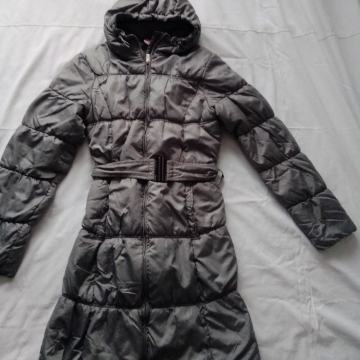 2+1 gratis! Ženska dugačka siva jakna s kapuljačom, br. 38