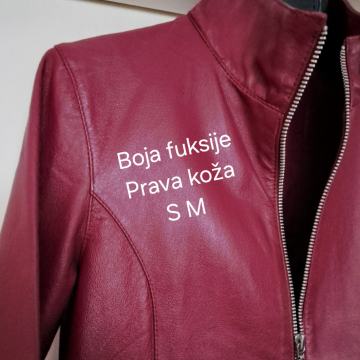 Boja fuksije, kožna jakna prava koža S M veličina