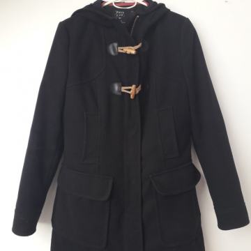 Crni montgomery kaput i prsluk ZARA 36