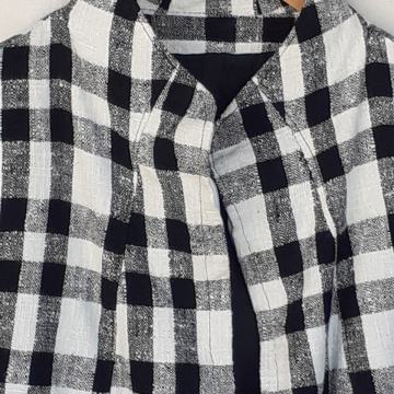 Crno-bijeli laneni sako jaknica L/42