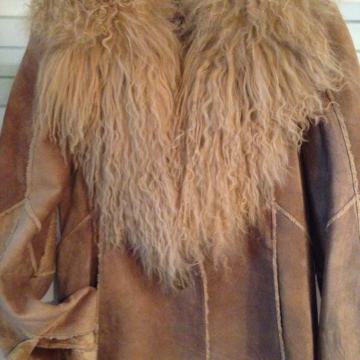 GUESS original kožna jakna s krznom bunda s krznom,boho style