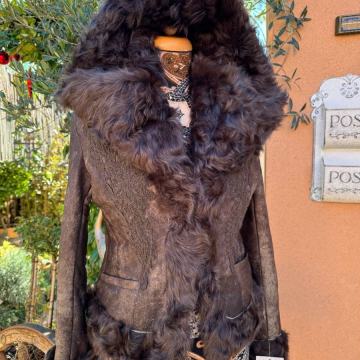 Novo! Jakna od janjeće kože, krznena jakna s kapuljačom, pravo krzno/k