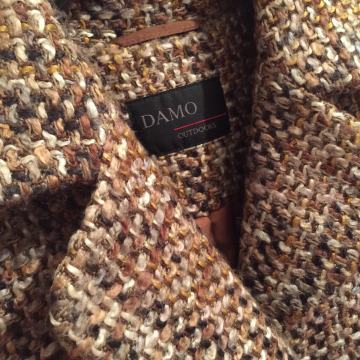 Karirani tvid  kaput mantil duga jakna od bukle tvida