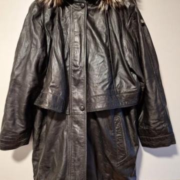 Kožna jakna sa kapuljačom vel. XL
