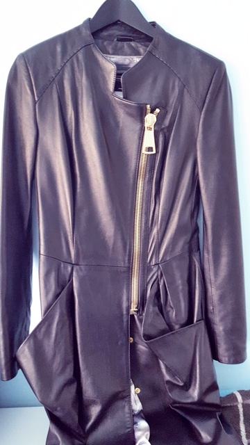 KOŽNA  NOVA JAKNA DO KOLJENA !! NOVA !!