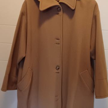 Kratki kaput od vune, kašmira, boja pijeska, 44 vel