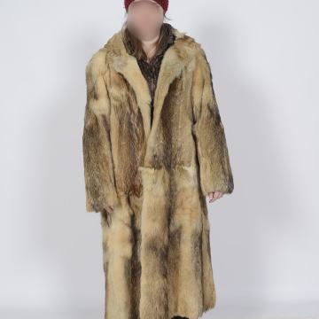 Krzneni kaput dugi, sa kapuljačom