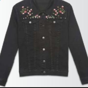 CRNA PROLJETNA JAKNA S CVJETNIM UZORKOM VEL. 40 NOVO