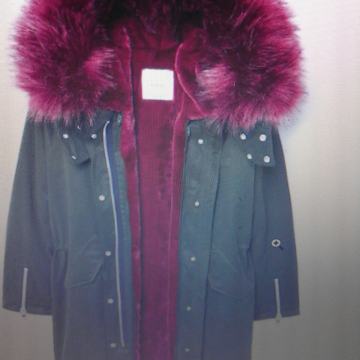 Mango  zimska ženska jakna s podstavom od umjetnog krzna boje vina