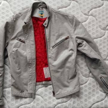 Moderna siva "Diesel" jakna od prave kože, vel. 38 (M)