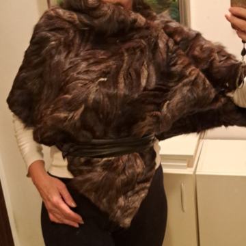 Pravo krzno nerca bolero pončo ogrtač