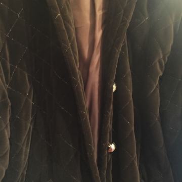 Baršun plišani štepana  jakna kaput bunda sa kapuljačom set sa suknjom