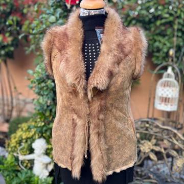 Novo! Prsluk od janjeće kože, pravo krzno/koža