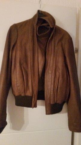 TWENTY8TWELVE by Sienna Miller! ČOKOLADNO SMEĐA KOŽNA JAKNA/BOMBERICA