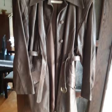 Ženska kožna jakna smeđa XL